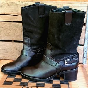 Ralph Lauren Cacey Midcalf Moto Harness Boots